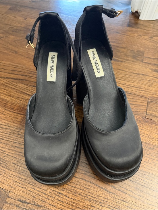 Steve Madden Shoes - Steve Madden Black Platform Ankle-Strap Heels